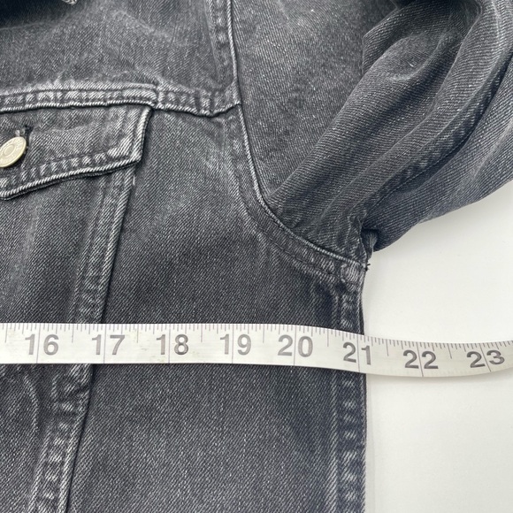 Madewell Oversized Black Denim Jean Jacket Medium Trucker Women’s - Picture 10 of 12